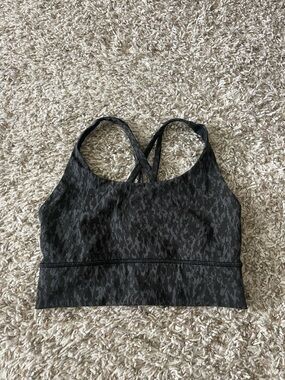 lululemon athletica Black Patterned Crossback Sports Bra